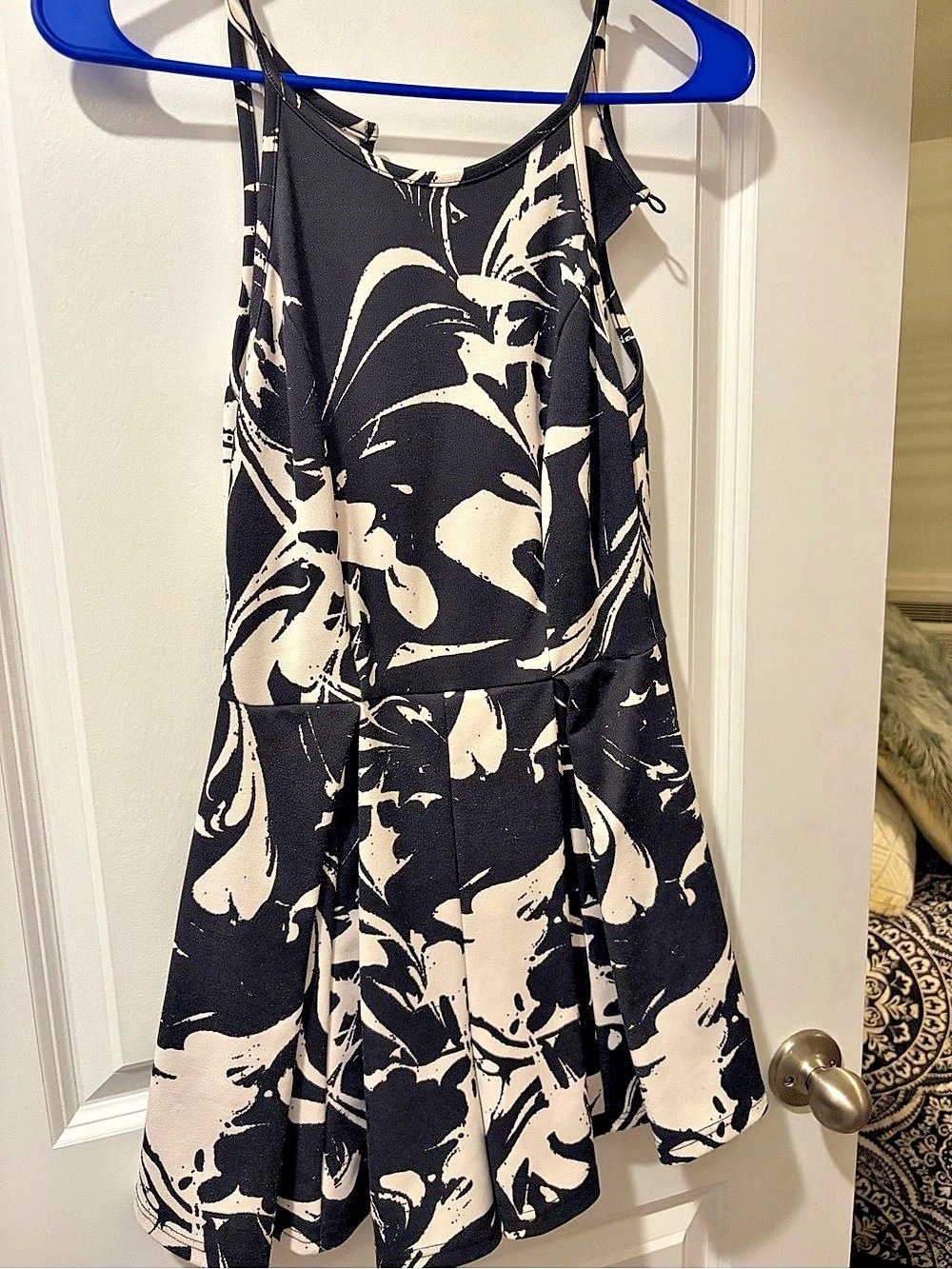 BCBGMAXAZRIA Abstract Mini Dress in Black & White